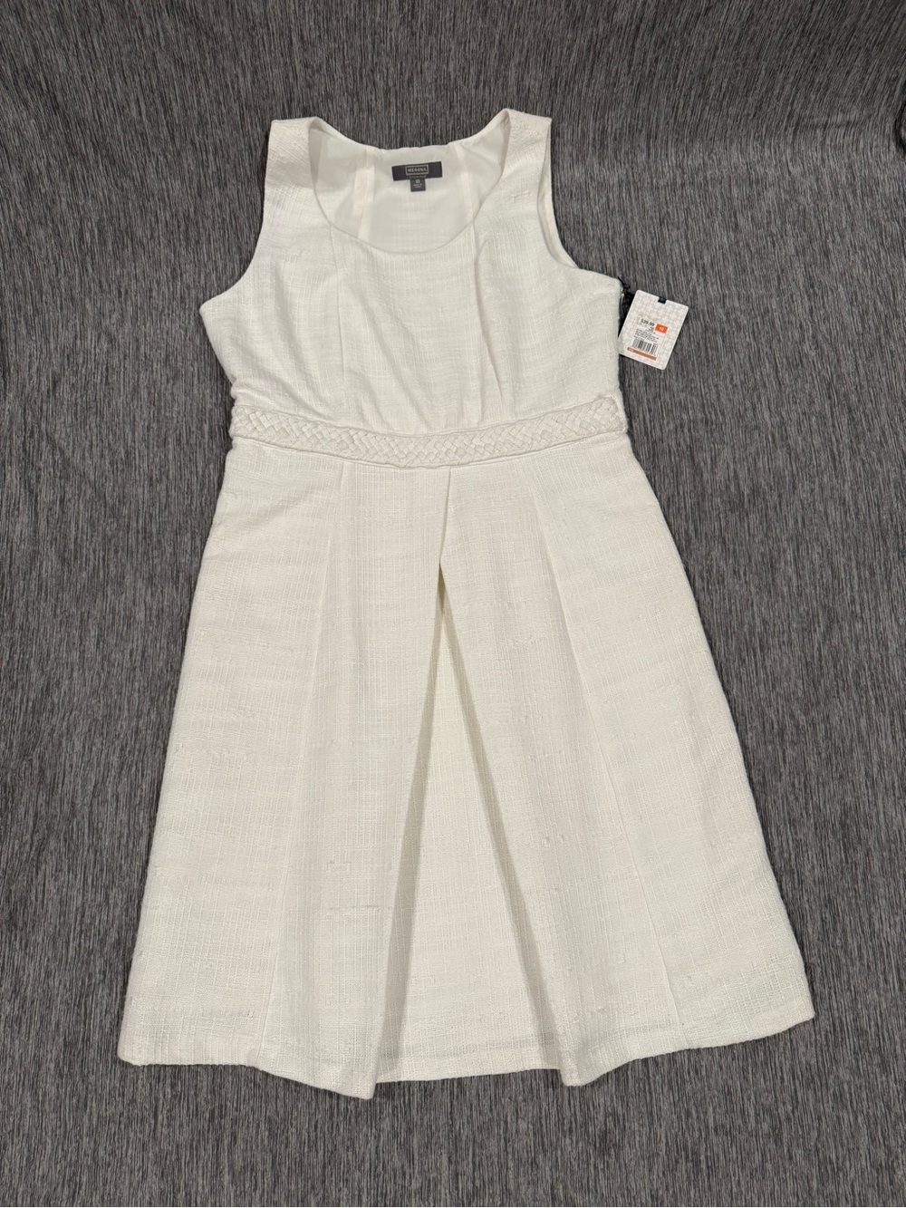 Merona White Braided-Waist A-Line Dress